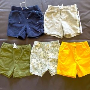 5 pair Janie and Jack boys shorts size 12-18 mo